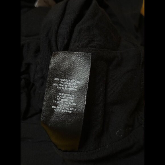 Wilfred Crop Top Small Womens Black Square Neck Chambray Jersey Stretch Ruched - Picture 7 of 7